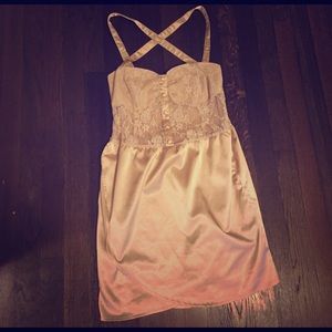 Motel Rocks Champagne Lacy Party Dress