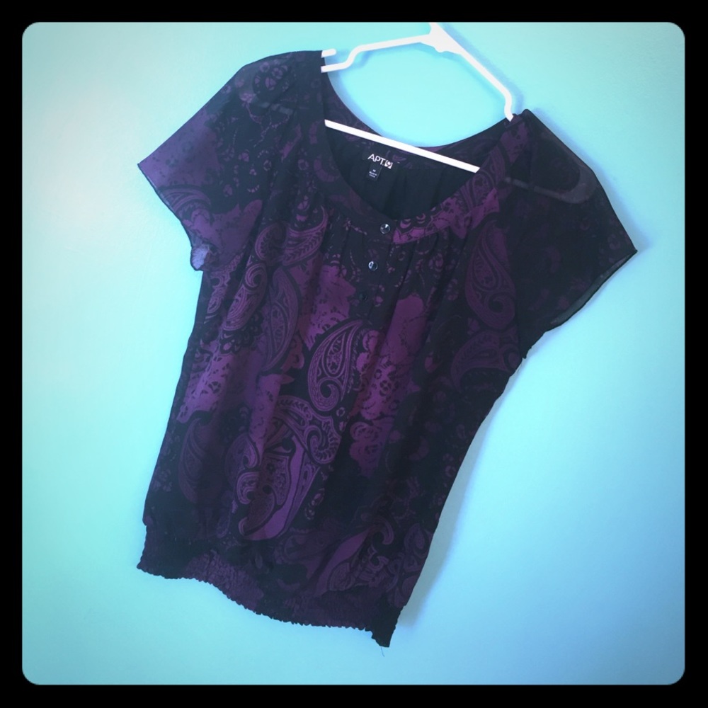 Purple paisley print blouse