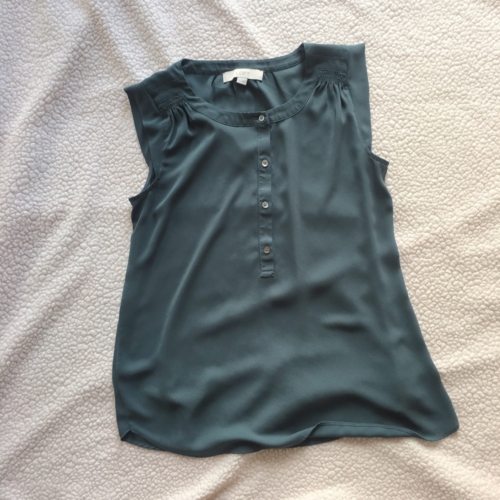 Loft Green Sleeveless Blouse