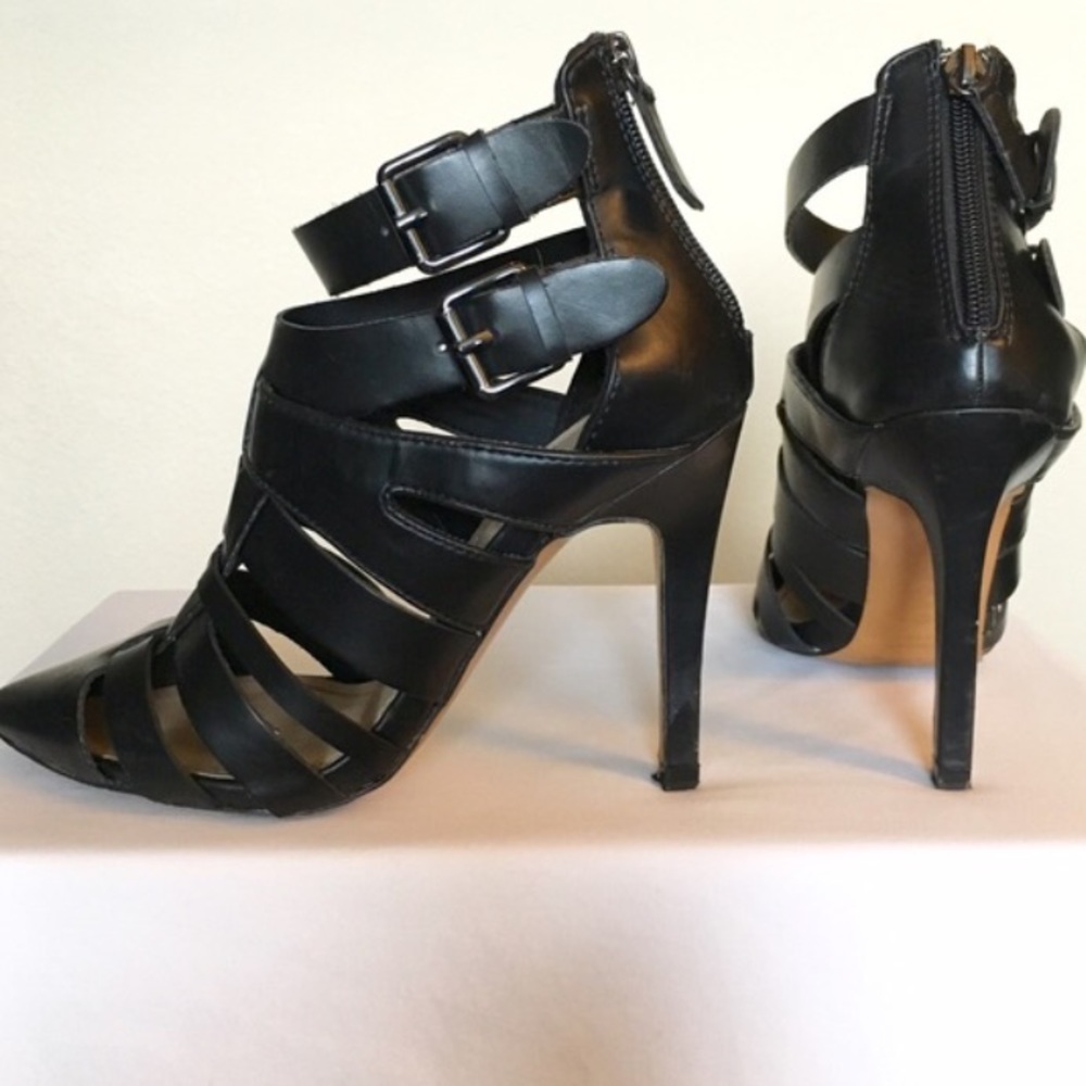 Sexy black cage gladiator heels - great condition