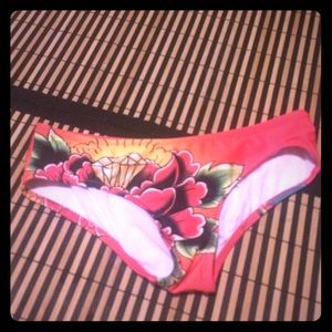 Ed hardy bikini bottom taro coral NWOT