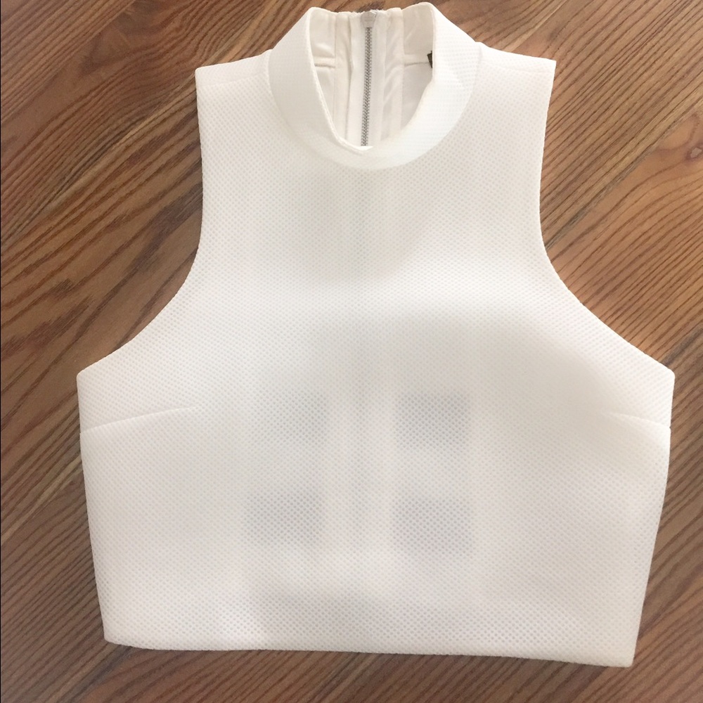 SOLD! EXPRESS NWOT CROPPED CUT OUT WHITE TOP