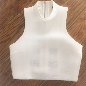 SOLD! EXPRESS NWOT CROPPED CUT OUT WHITE TOP