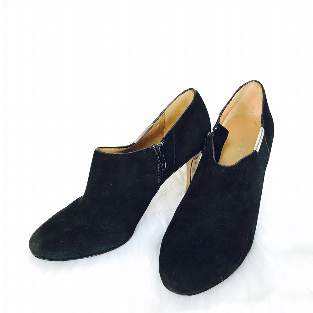 Coach "Seneca" Black Suede Leather Booties
