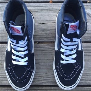 VANS SK8-HI NAVY/WHITE SIZE 7 WOMEN 5.5 BOYS