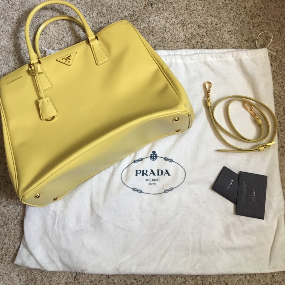 Prada Ananas Saffiano Small Tote Bag