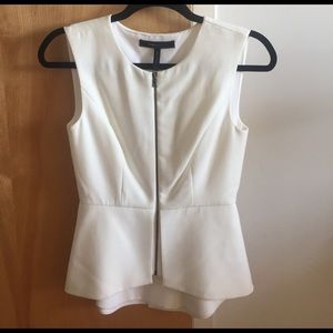 Sleeveless tuxedo blouse