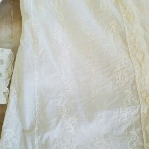 Anthropologie Cream Lace Button Down