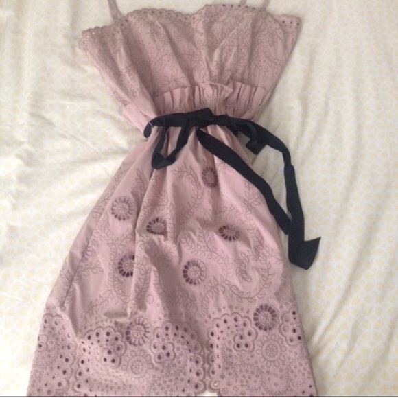 BCBG Mauve Rose Eyelet Dress - Picture 2 of 4