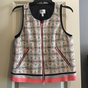 Milly dual zip basketweave spring vest, worn once