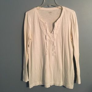 Ann Taylor Off-White Long-Sleeve Top