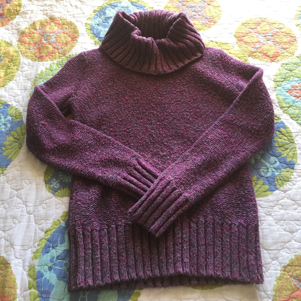 Purple Mixed Chunky Turtleneck