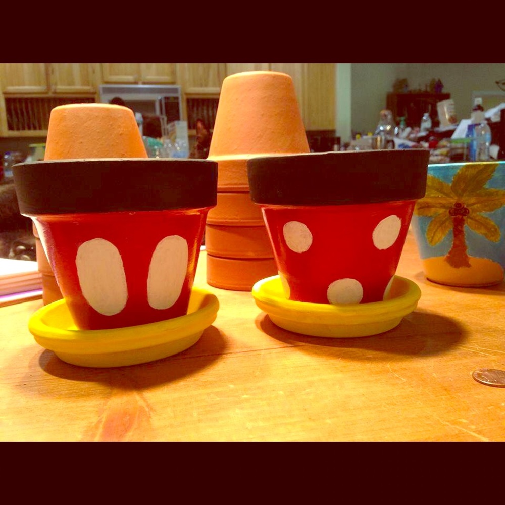 Mickey and Minnie Flower Pots