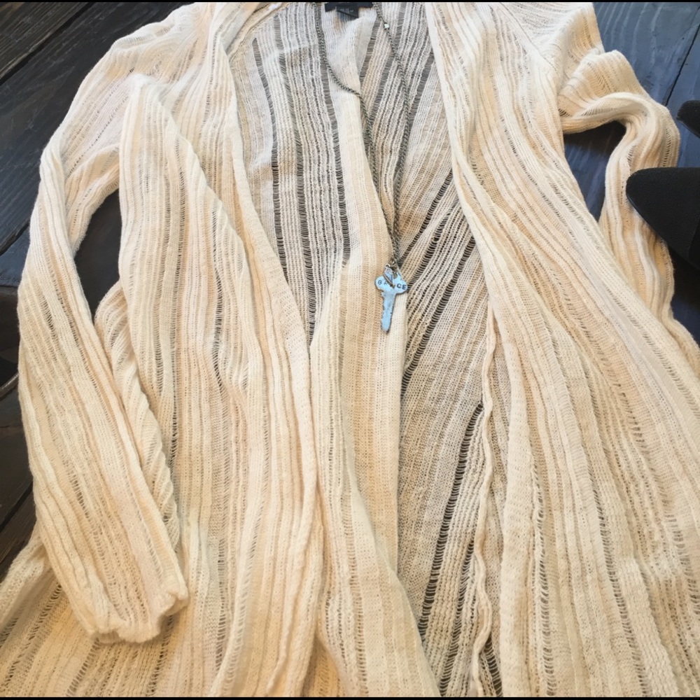 TAHARI 100% Linen Cardigan XS