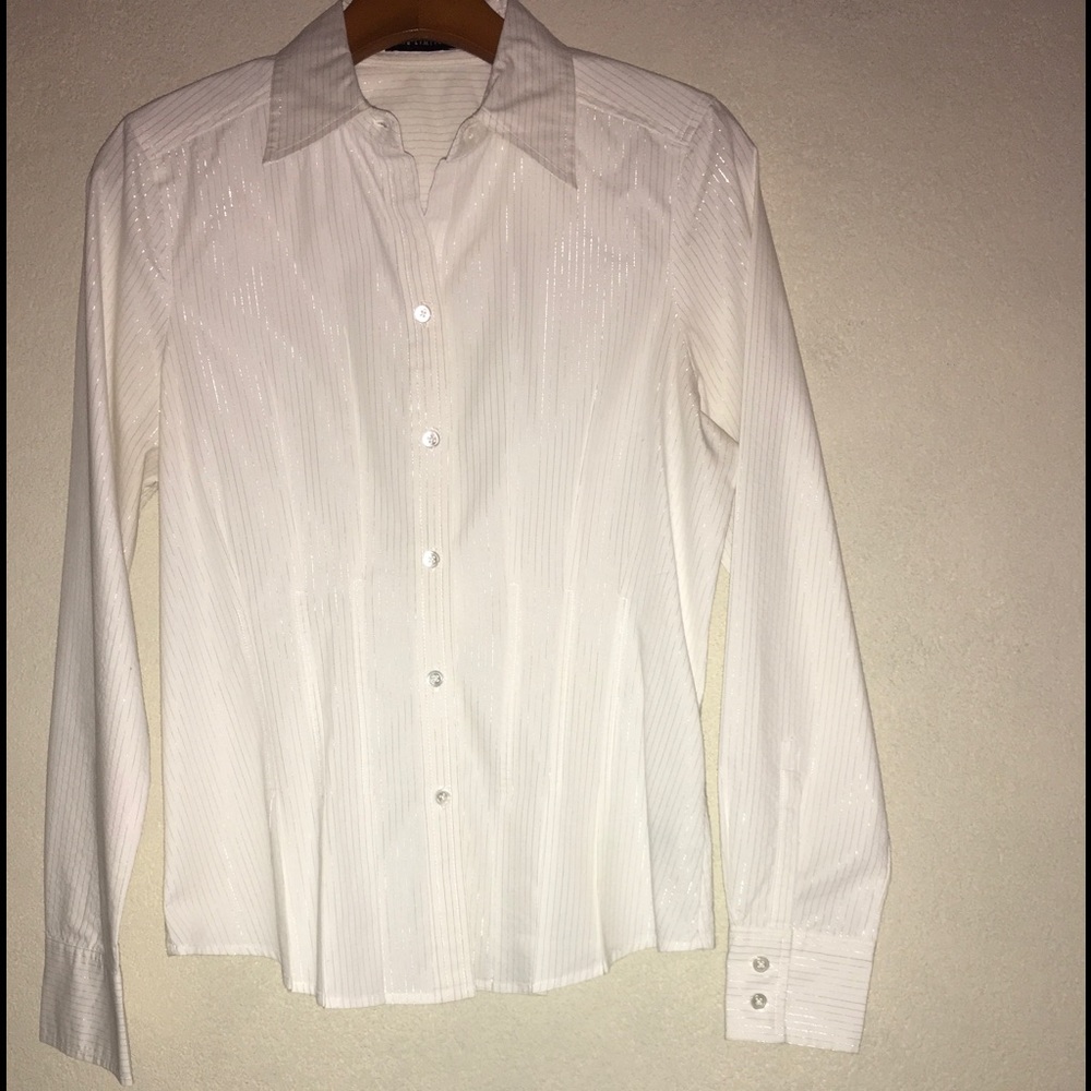 The LIMITED White w/ Silver Pinstripe B-D/C Shirt
