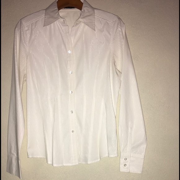 The LIMITED White w/ Silver Pinstripe B-D/C Shirt - Picture 1 of 5