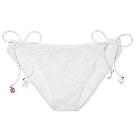 Victoria's Secret Other - VS Med Teeny Bikini Bottoms White Lace Charms