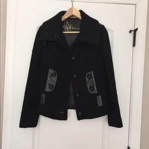 Mackage black wool jacket size xs