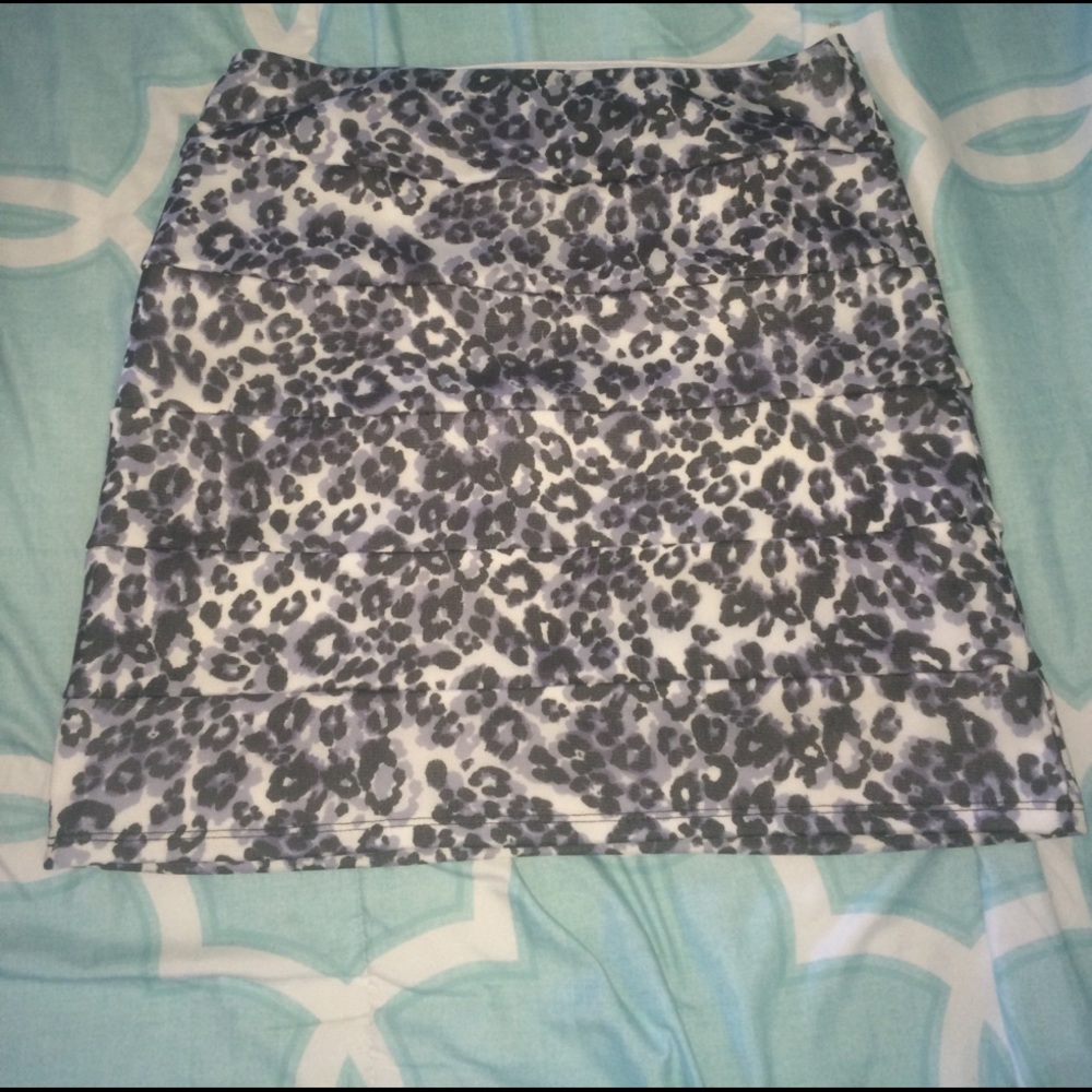 Purple and black cheetah print miniskirt