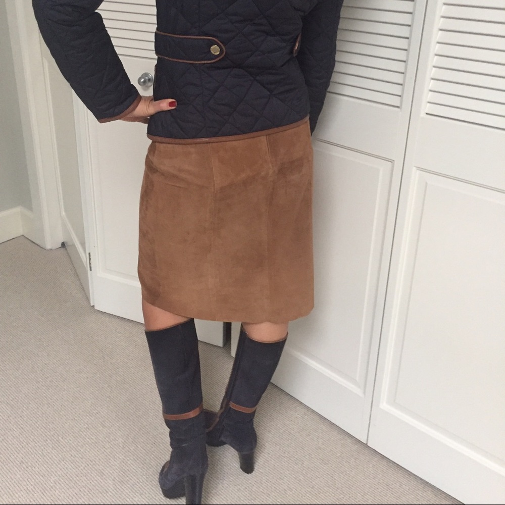 Michael Kors camel suede leather skirt (size 4)