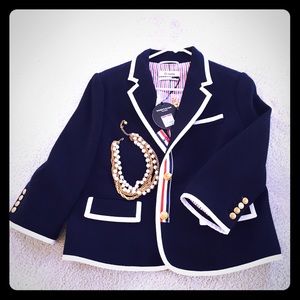 NWT Navy Blue Neiman Marcus Thom Browne Blazer
