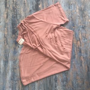 Blush pink distressed shirt