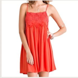 Coral Empire Dress