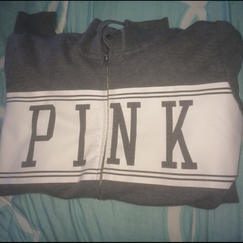 Grey VS PINK zip up hoodie