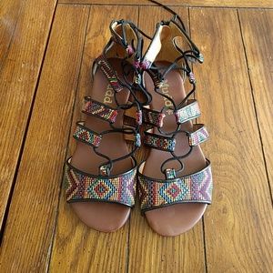 Tribal pattern sandals