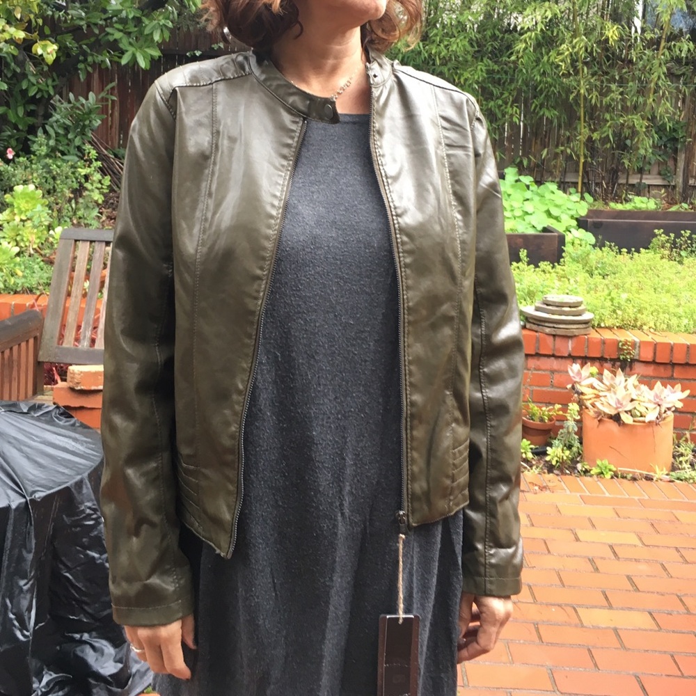 NWT Green Faux Leather Jacket from BB.