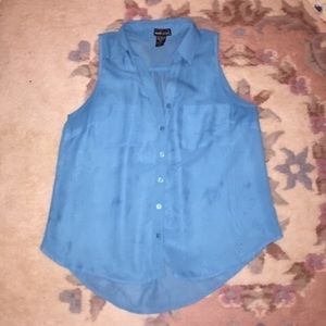 Sheer blue top