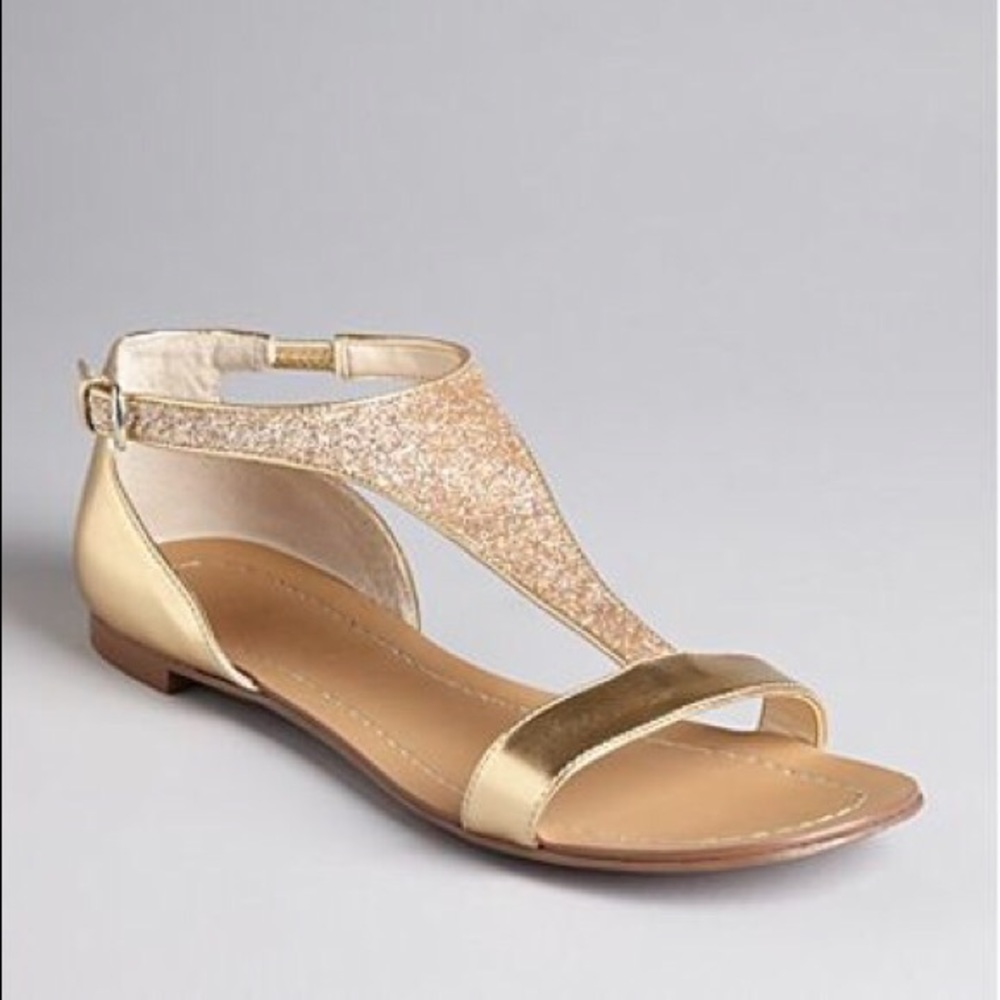 Piraya T-Strap Gold Sandals