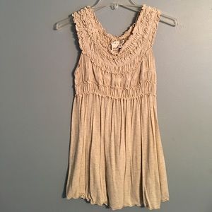 Cream ruffled tank top
