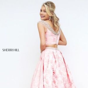 Sherri Hill pink two-piece prom dress
