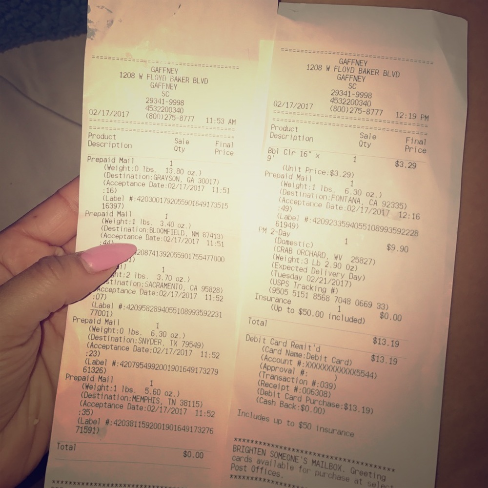 ⚠️Tracking Receipts⚠️