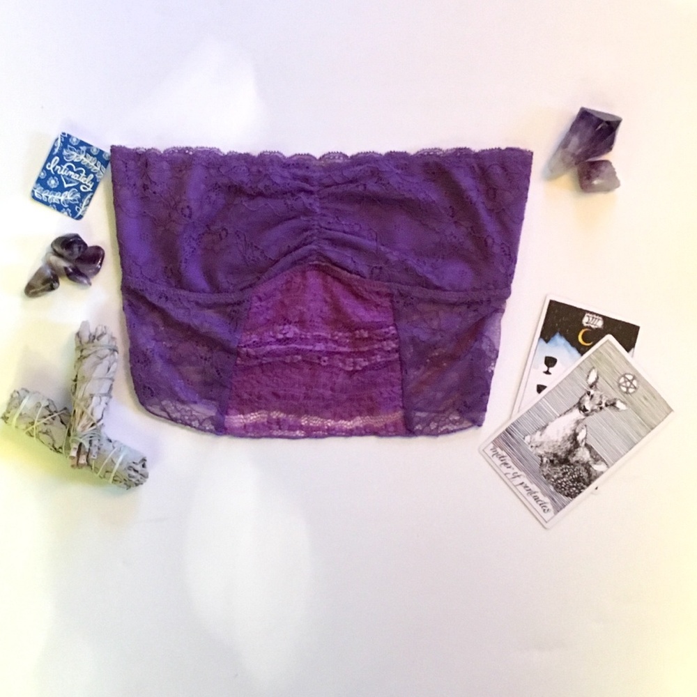Free People Purple Lace Bandeau/ Bralette XS NWT