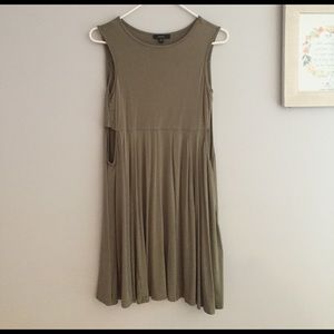 Olive green very J dress. Open sides.