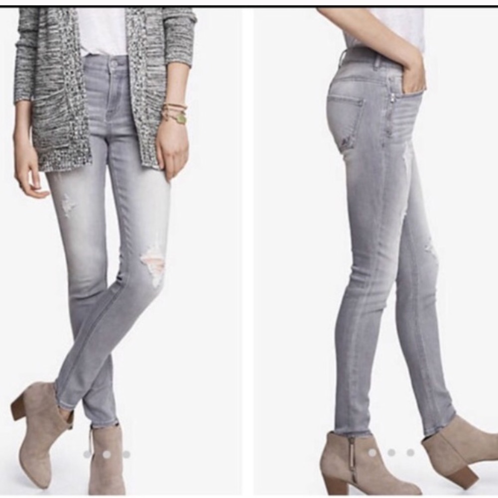 Express high waisted zip jean leggings
