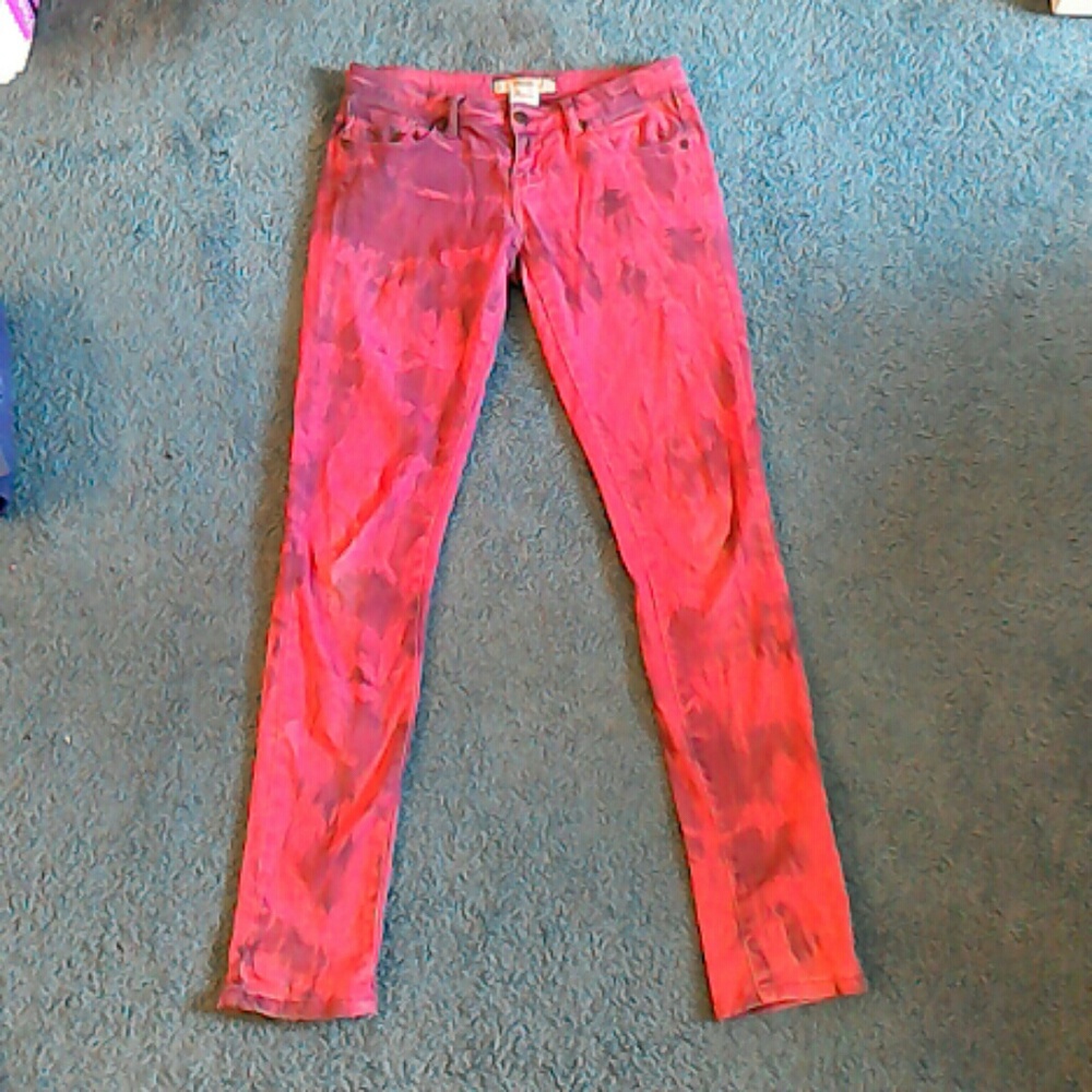 Red dyed jeans