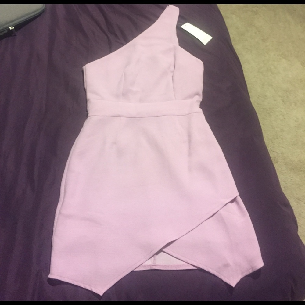 Purple one shoulder dress
