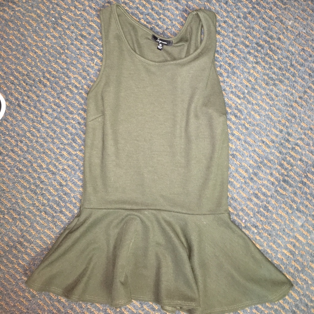 Army green peplum top