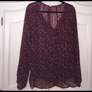 Maroon long sleeve shirt