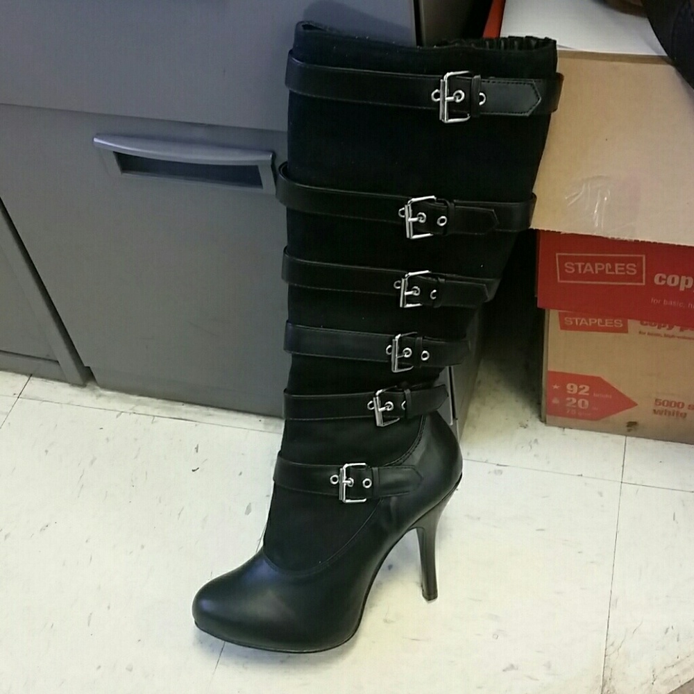 Funtasma knee-high stiletto black boot