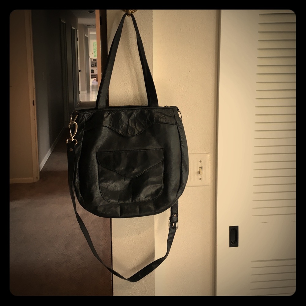 ADA black leather cross body