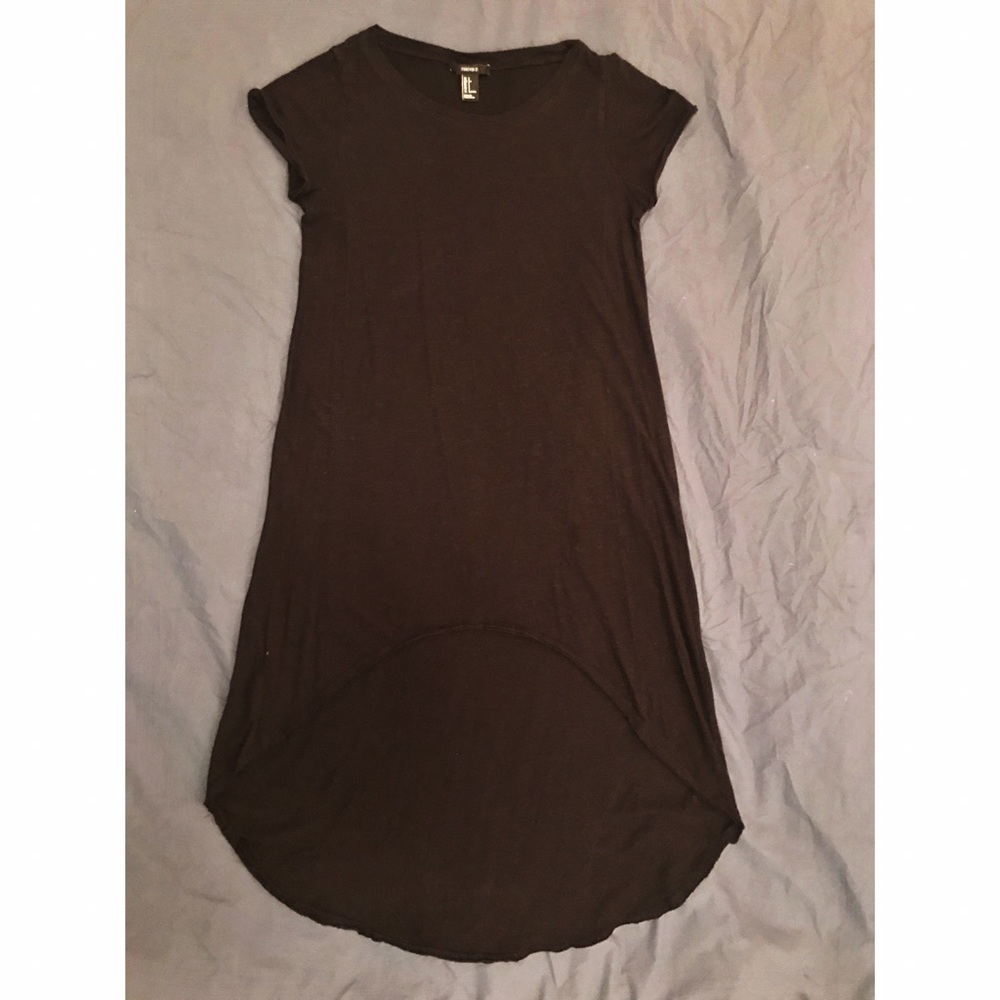 Black hi-lo shirt dress