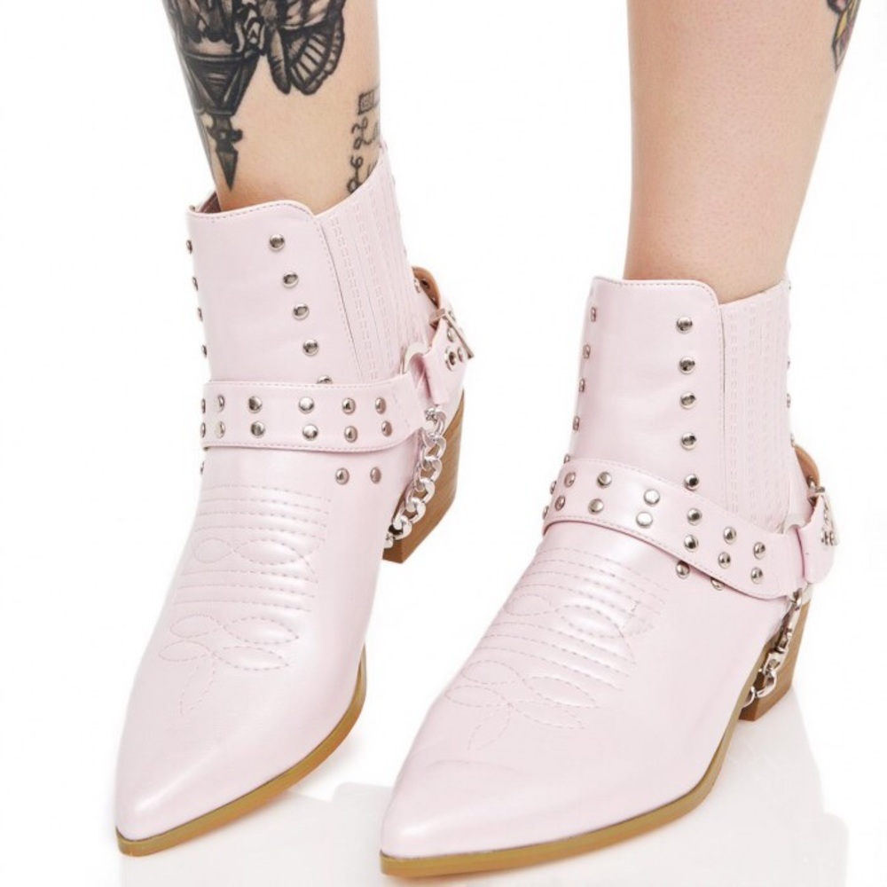 Pink Chain Western Boot
