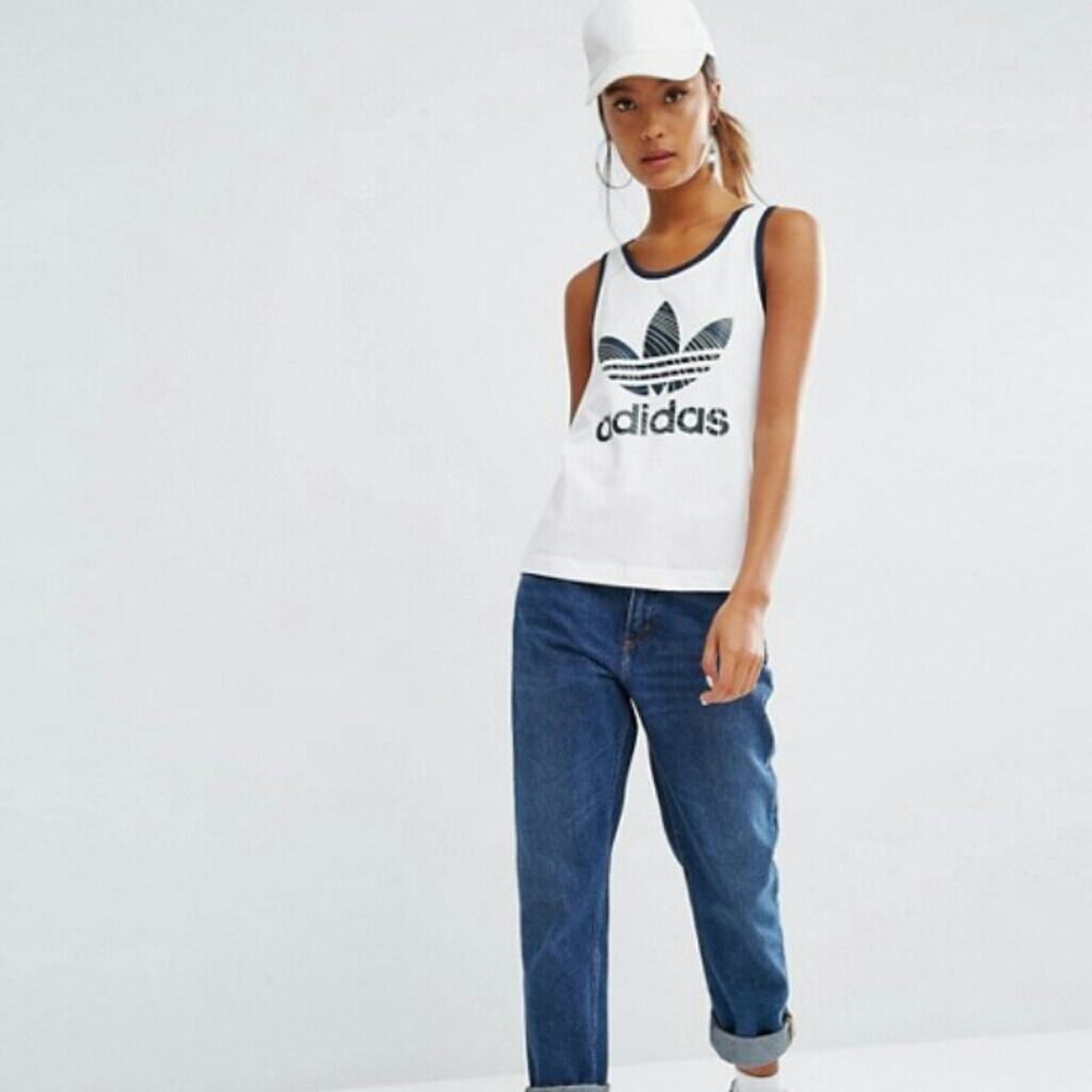 Adidas Originals Blue Geology Print Tank Top NWT - Picture 4 of 4