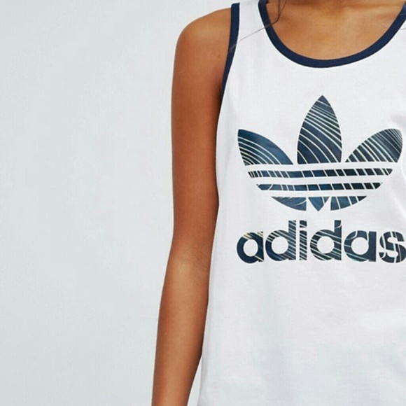 Adidas Originals Blue Geology Print Tank Top NWT - Picture 3 of 4