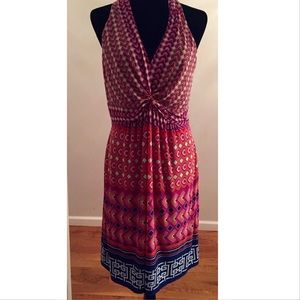 LAUNDRY SHELLI SEGAL MULTICOLOR RAZOR BACK DRESS