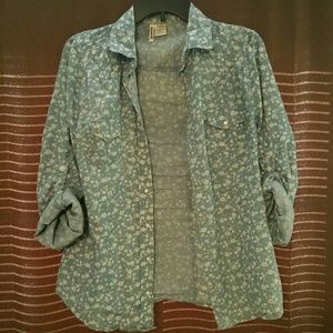 Flower button down blouse